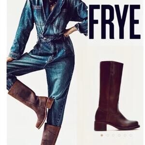 Frye Campus Boot Lug Sole 77046 Chestnut Walnut Brown Size 9.5 Width Medium